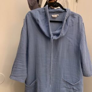 Hot Cotton Light Blue Swim Cover-Up